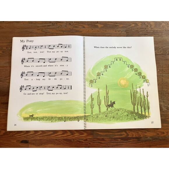 Giant Vintage 1966 Exploring Music 22in x 17in Hardback Childrens Teaching Book - Picture 5 of 8